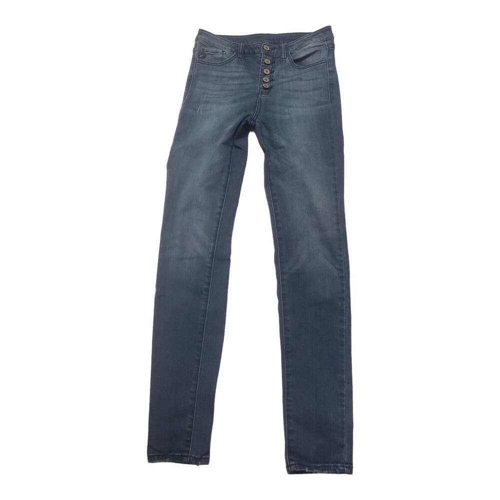 KanCan Women’s Jeans Size 7/27 Button-Fly Skinny Medium Wash Style# KC7113M